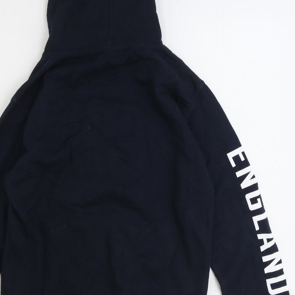 Just Hoods Mens Black Cotton Pullover Hoodie Size S
