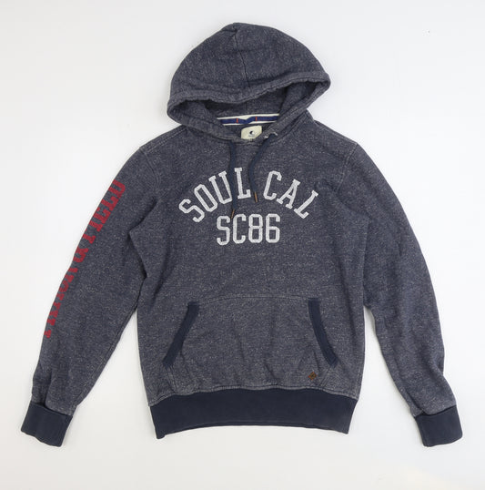 SoulCal&Co Mens Grey Cotton Pullover Hoodie Size S