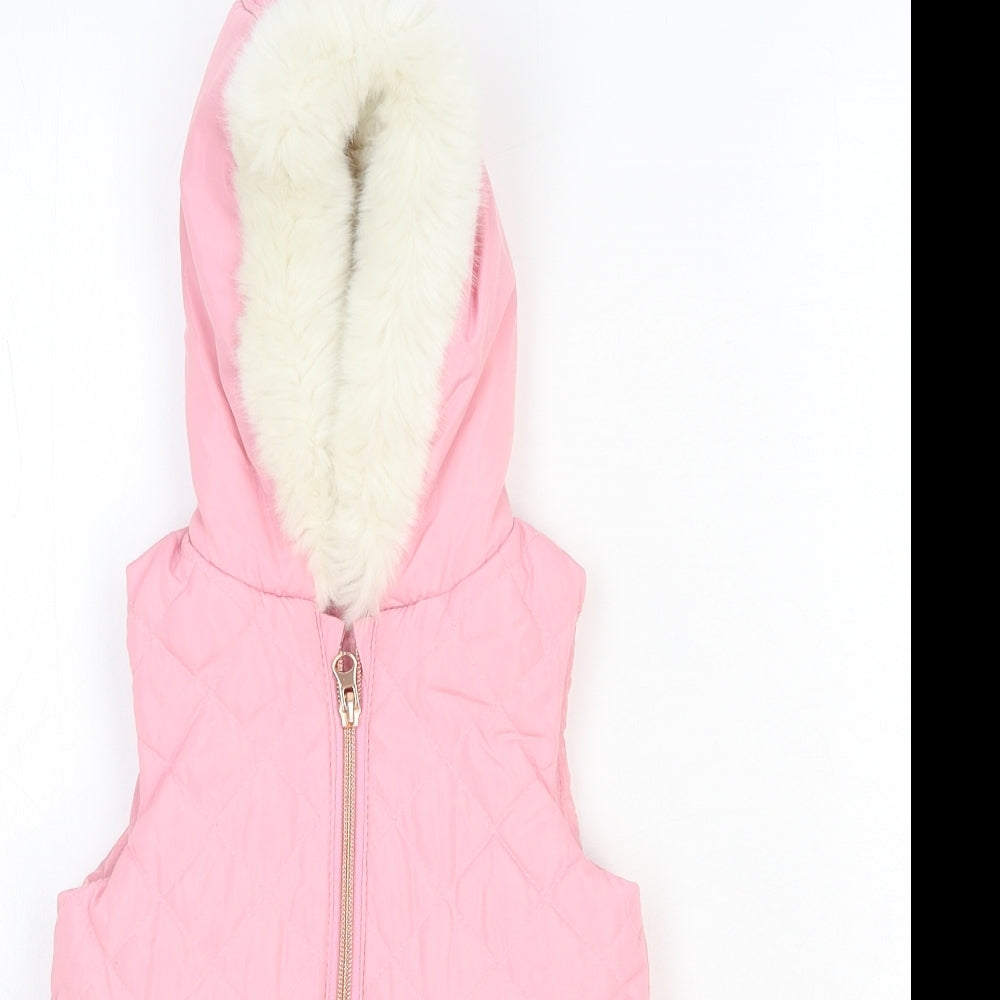 Authentic Girls Pink Puffer Jacket Jacket Size 9-12 Months Zip - Cute Animals Print