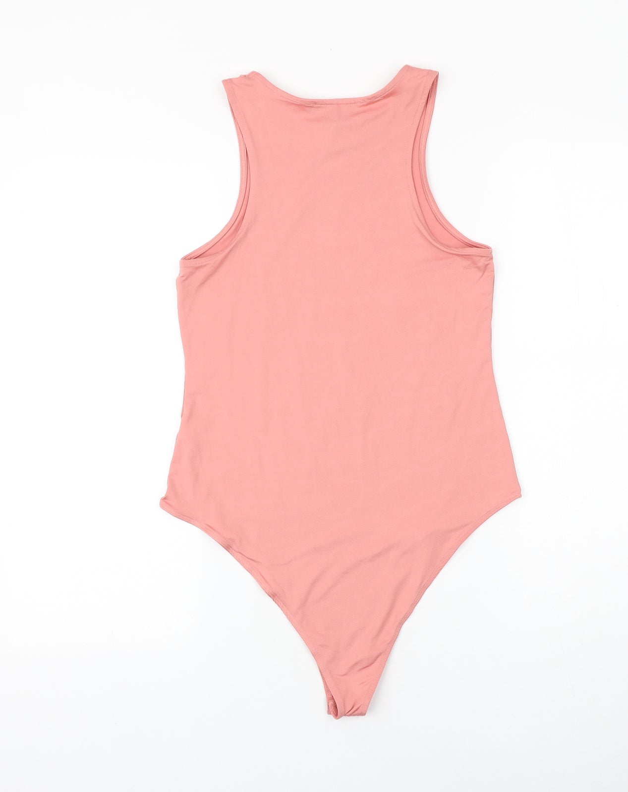 Primark Womens Pink Polyester Bodysuit One-Piece Size L Snap