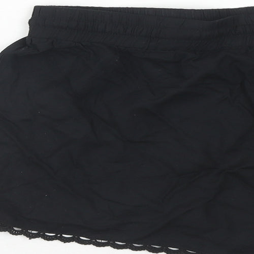 Primark Womens Black Viscose Basic Shorts Size 8 Regular Drawstring