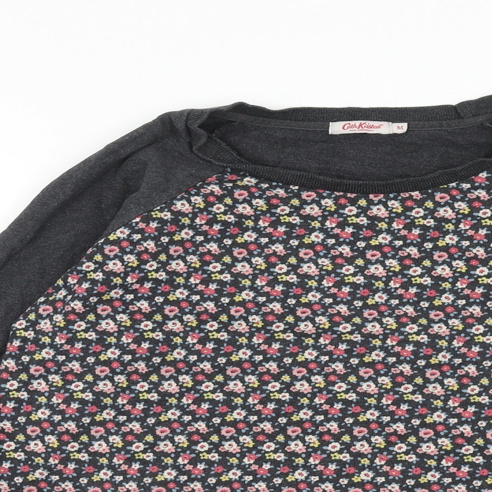 Cath Kidston Womens Grey Floral Cotton Pullover Sweatshirt Size M Pullover