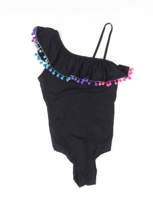 Monsoon Girls Black Polyester Bodysuit One-Piece Size 13-14 Years Pullover - Swimsuit