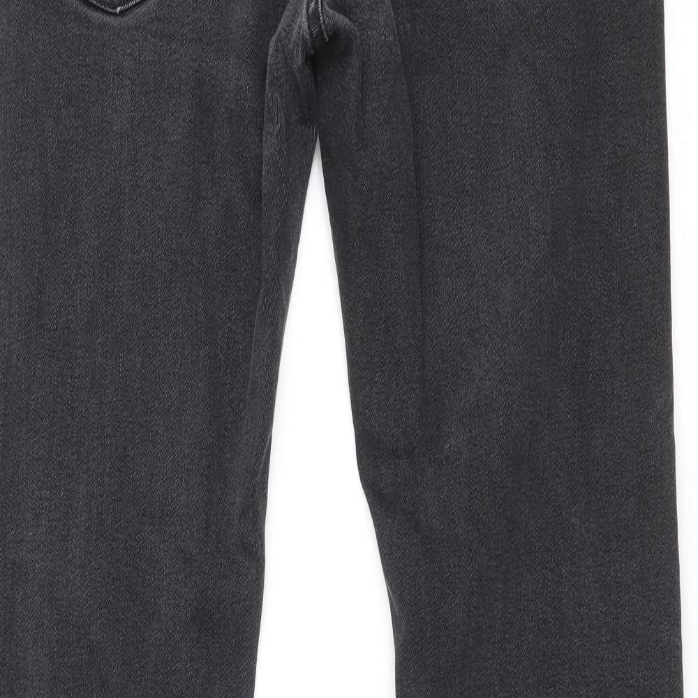 Topman Mens Black Cotton Straight Jeans Size 32 in Regular Zip