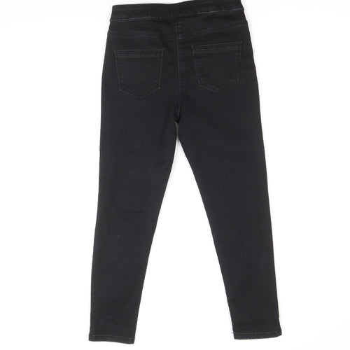 Matalan Girls Black Cotton Skinny Jeans Size 9 Years Regular Zip
