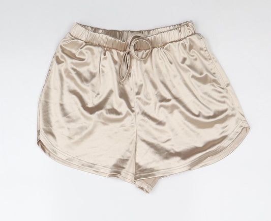 ASOS Womens Gold Polyester Bermuda Shorts Size 10 Regular Pull On