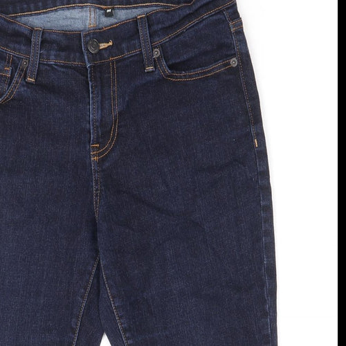 Old Navy Womens Blue Cotton Skimmer Shorts Size 10 Regular Zip