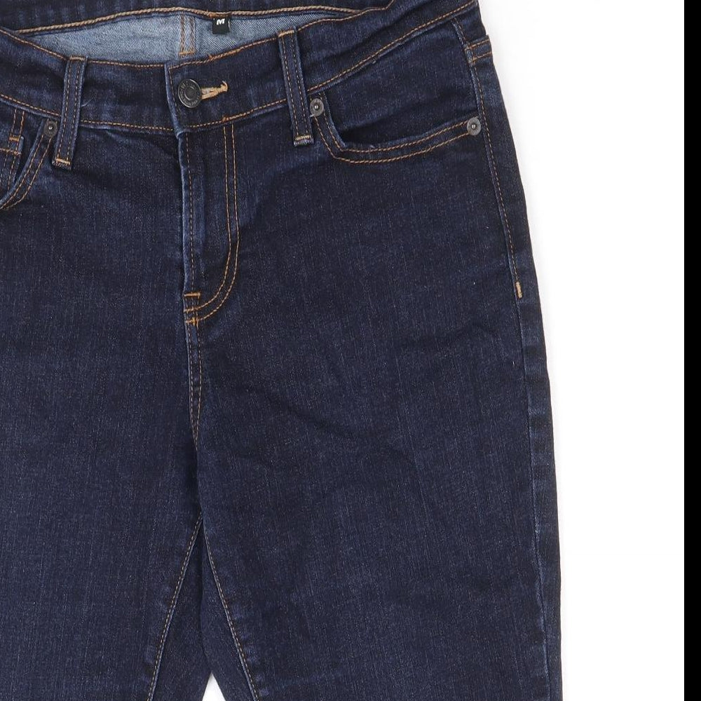 Old Navy Womens Blue Cotton Skimmer Shorts Size 10 Regular Zip