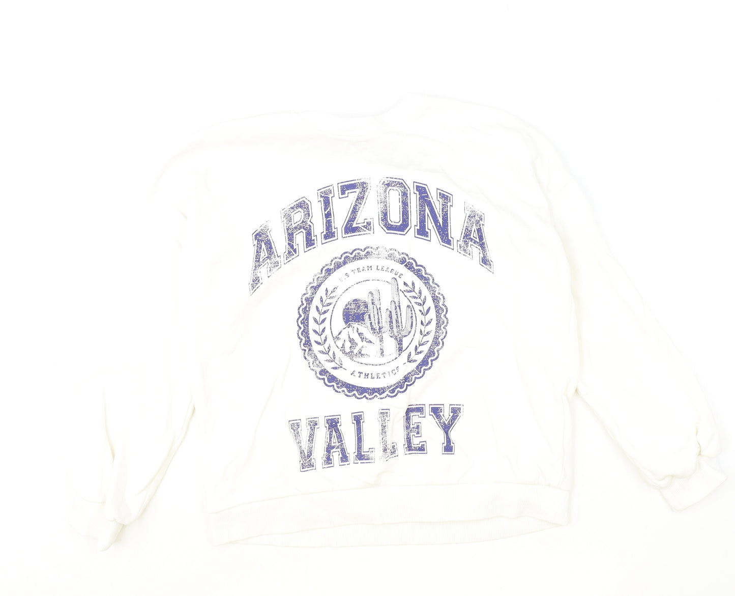 Marks and Spencer Girls Ivory Cotton Pullover Sweatshirt Size 11-12 Years Pullover - Arizona Valley