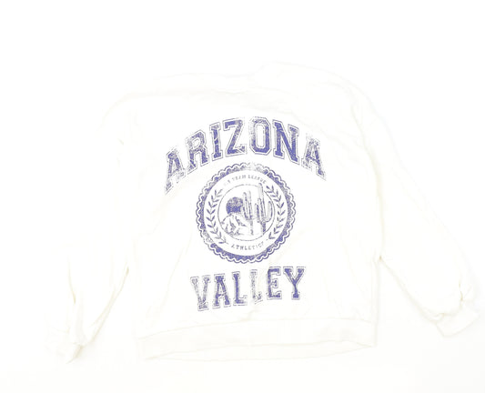 Marks and Spencer Girls Ivory Cotton Pullover Sweatshirt Size 11-12 Years Pullover - Arizona Valley