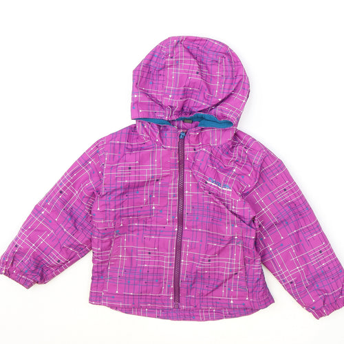Dare 2B Girls Purple Geometric Windbreaker Jacket Size 2 Years Zip
