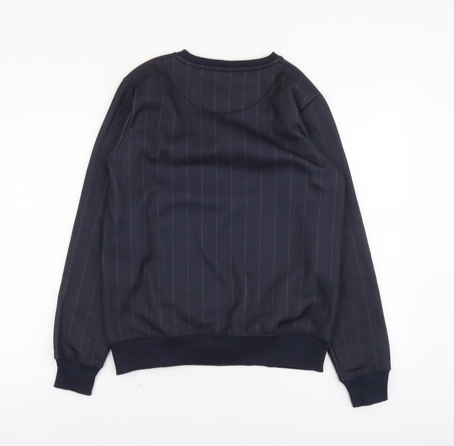 Criminal Damage Mens Blue Striped Polyester Pullover Sweatshirt Size XS - Criminal Damage