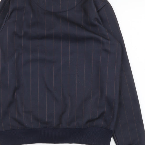 Criminal Damage Mens Blue Striped Polyester Pullover Sweatshirt Size XS - Criminal Damage