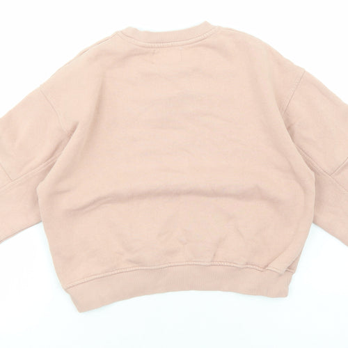 Zara Girls Pink Cotton Pullover Sweatshirt Size 10 Years Pullover