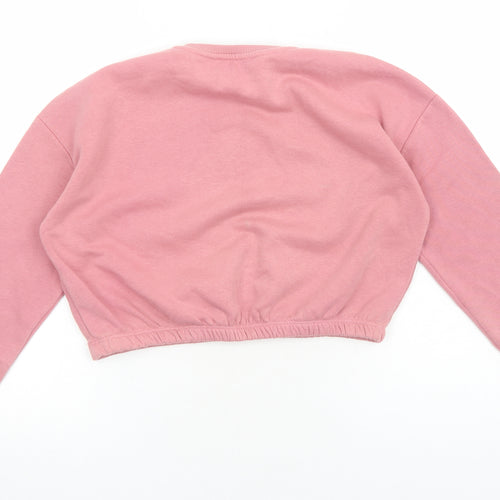New Look Girls Pink Cotton Pullover Sweatshirt Size 14-15 Years Pullover - Love Yourself