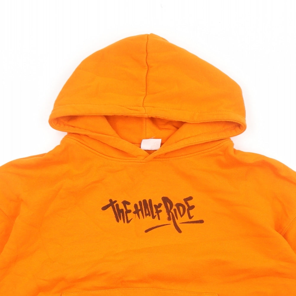 Zara Boys Orange Cotton Pullover Hoodie Size 10 Years Pullover - The Half Ride