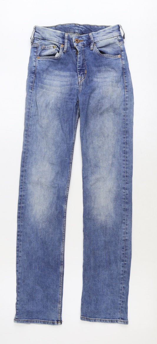 H&M Mens Blue Cotton Skinny Jeans Size 26 in Regular Zip