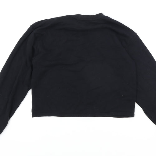 H&M Girls Black Cotton Pullover Sweatshirt Size 12-13 Years Pullover