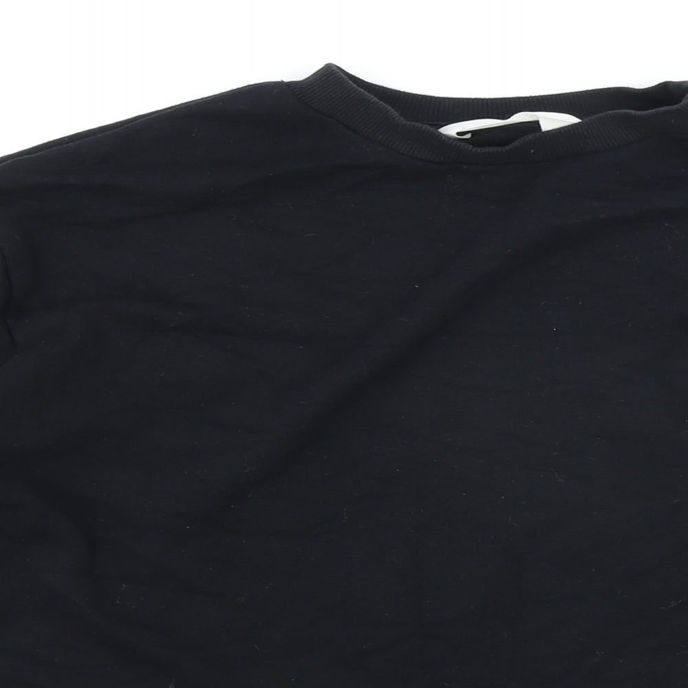 H&M Girls Black Cotton Pullover Sweatshirt Size 12-13 Years Pullover