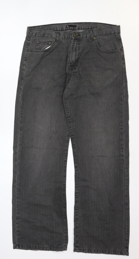 Ethel Austin Mens Grey Cotton Straight Jeans Size 36 in Regular Zip
