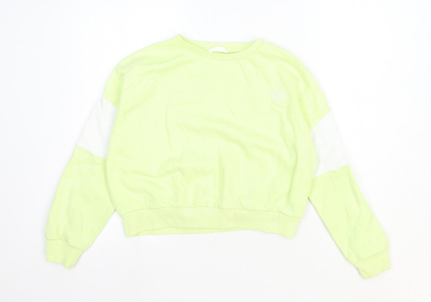 Marks and Spencer Girls Yellow Cotton Pullover Sweatshirt Size 10-11 Years Pullover