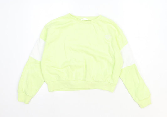 Marks and Spencer Girls Yellow Cotton Pullover Sweatshirt Size 10-11 Years Pullover