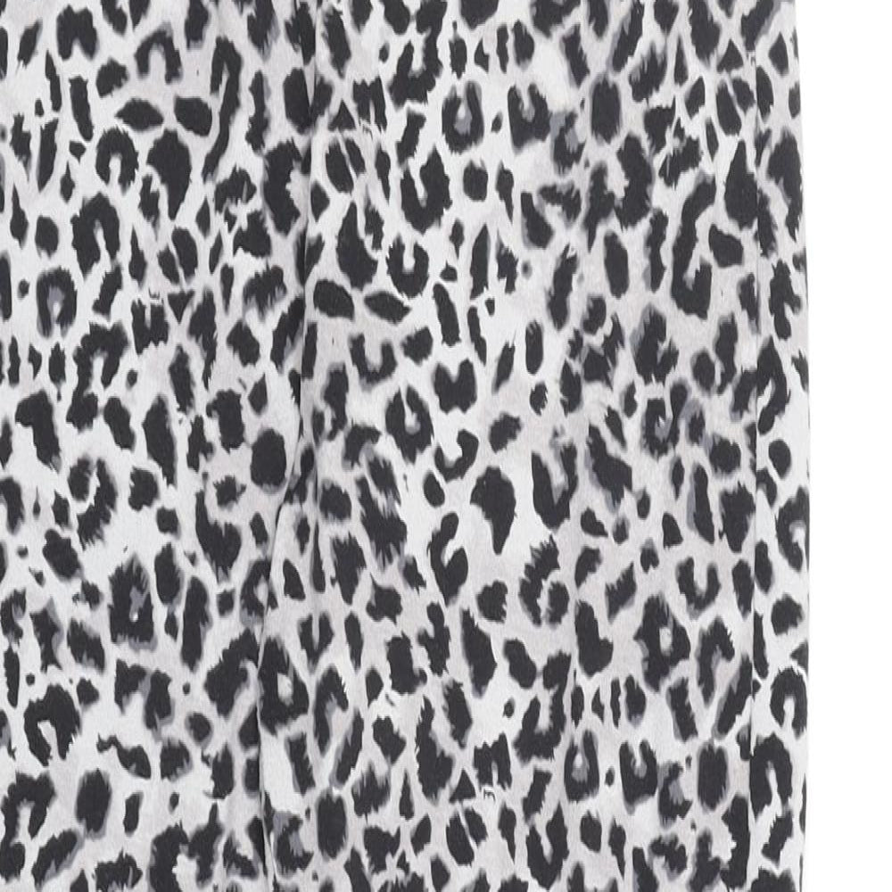 Peacocks Womens Grey Animal Print Polyester Jogger Leggings Size 10 - Leopard Print