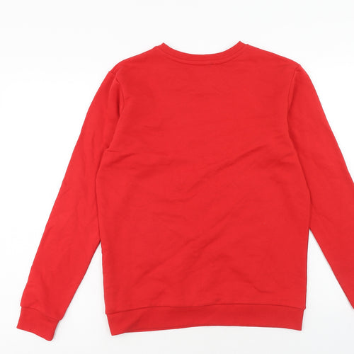 Marks and Spencer Boys Red Cotton Pullover Sweatshirt Size 14-15 Years Pullover
