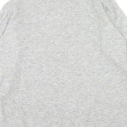 Marks and Spencer Mens Grey V-Neck Viscose Pullover Jumper Size L Long Sleeve