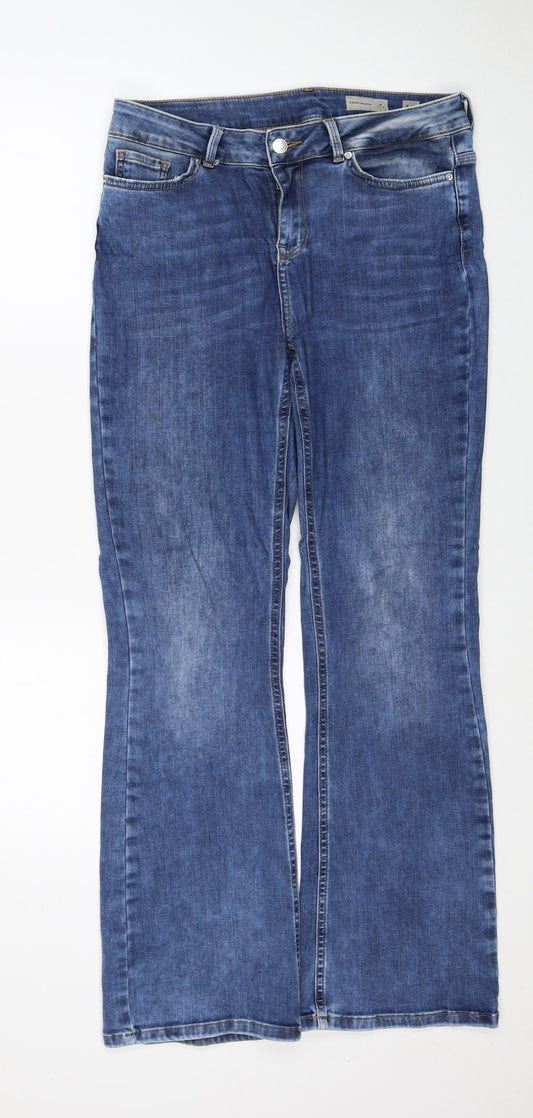 VERO MODA Mens Blue Cotton Bootcut Jeans Size M L30 in Regular Zip