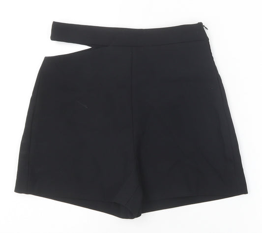Zara Womens Black Polyester Sailor Shorts Size XS Regular Zip - Cut Out