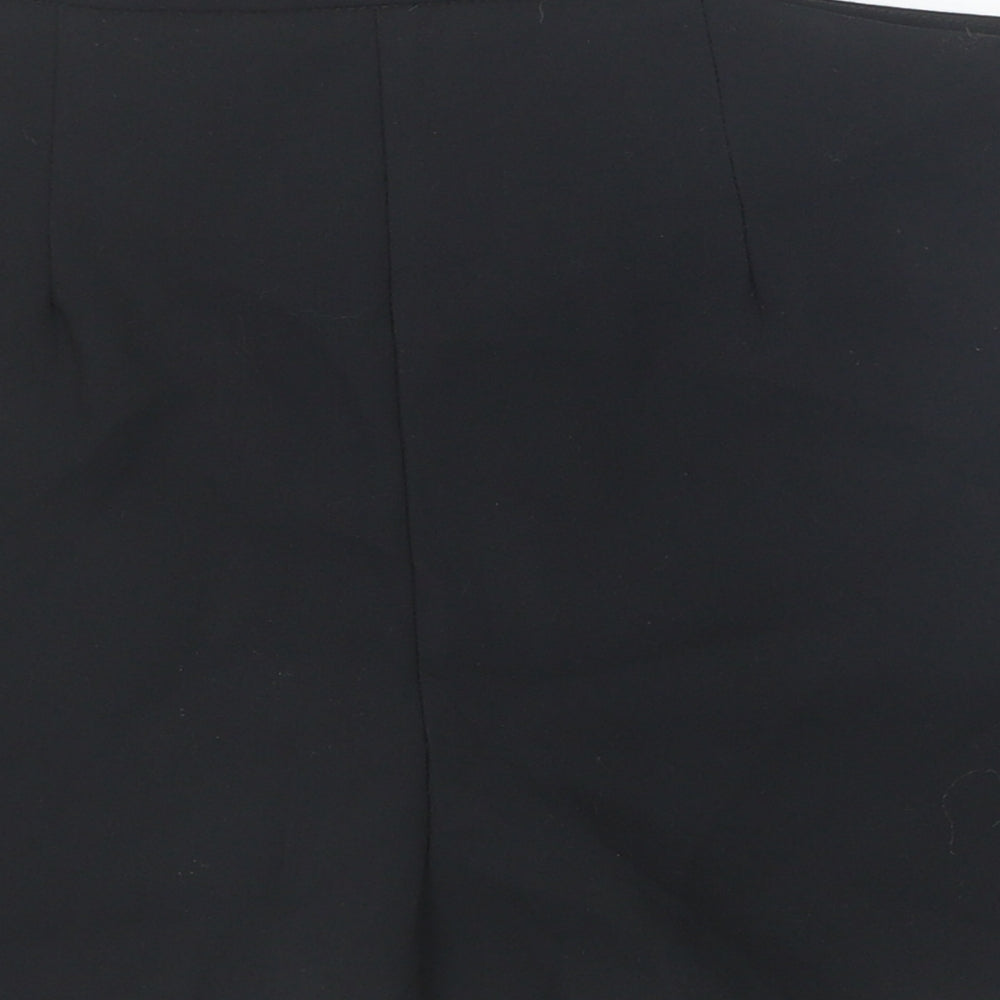 Zara Womens Black Polyester Sailor Shorts Size XS Regular Zip - Cut Out