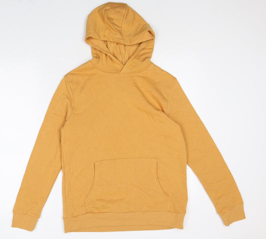 Marks and Spencer Boys Orange Cotton Pullover Hoodie Size 13-14 Years Pullover