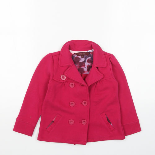 Baker Girls Pink Pea Coat Coat Size 3-4 Years Button
