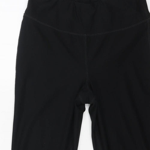 WALMART Womens Black Polyester Cropped Leggings Size 10