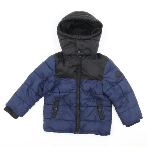 Michael Kors Boys Blue Quilted Jacket Size 3 Years Zip