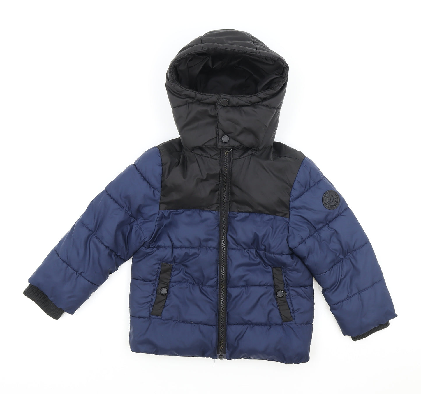 Michael Kors Boys Blue Quilted Jacket Size 3 Years Zip