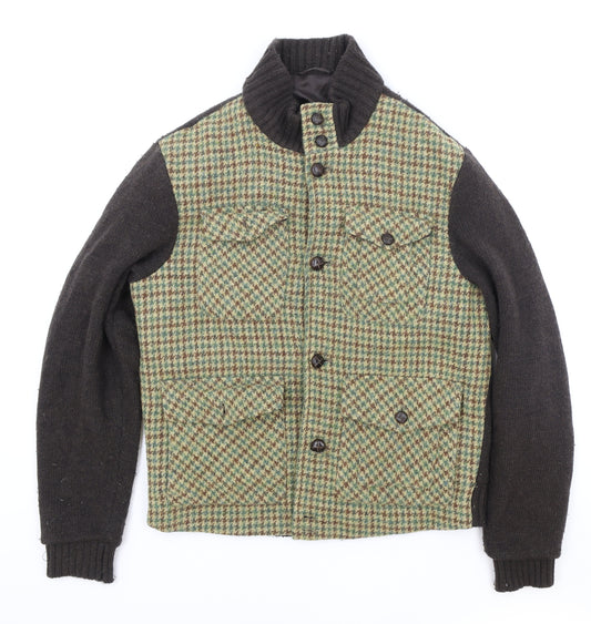 Harris Tweed Mens Multicoloured Plaid Jacket Size S Button
