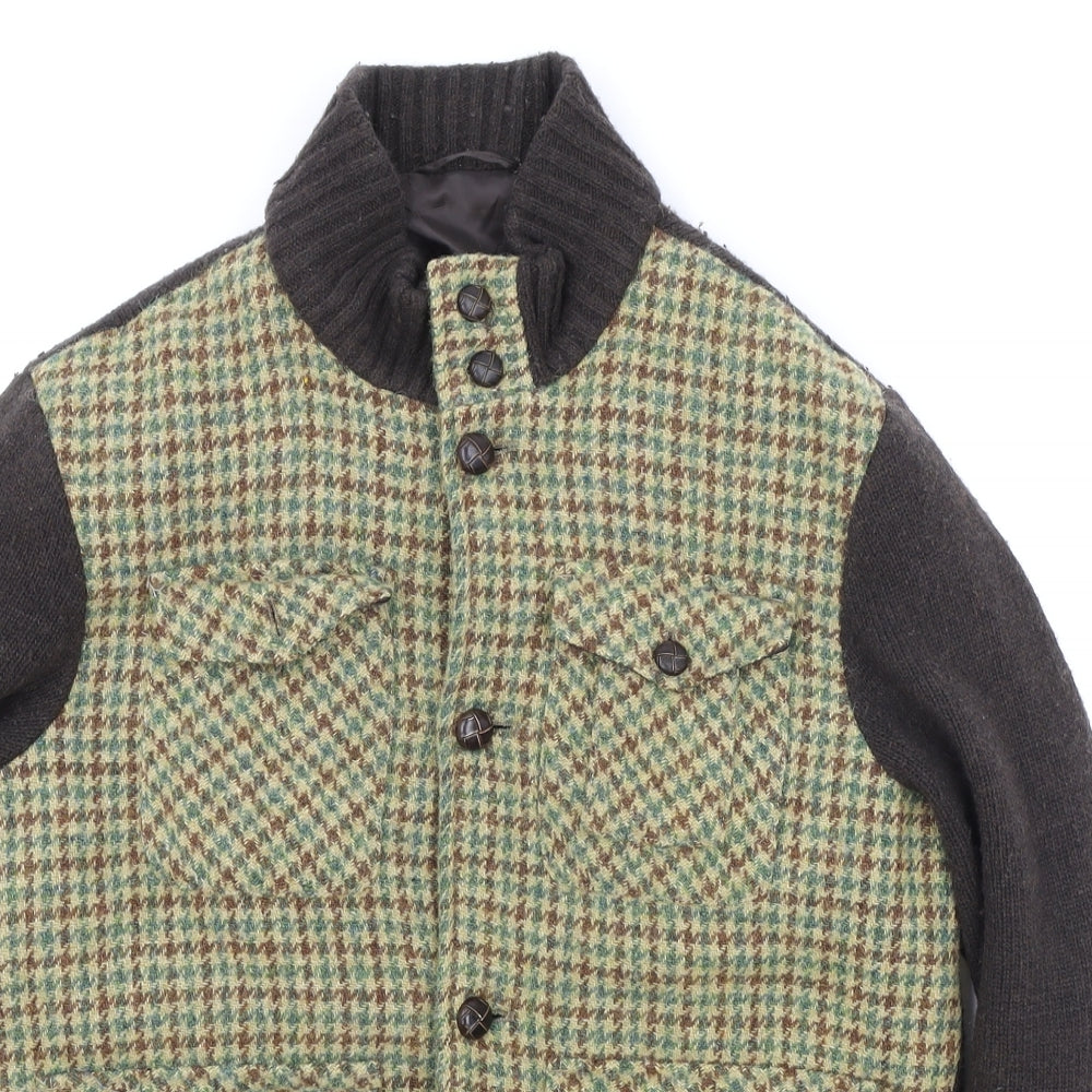 Harris Tweed Mens Multicoloured Plaid Jacket Size S Button
