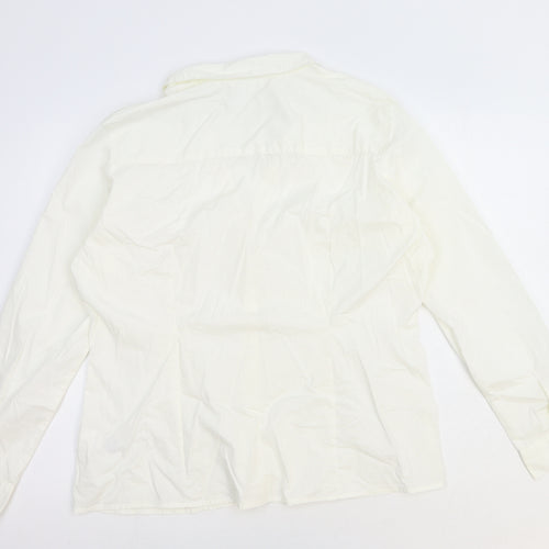 Body Flirt Womens White Cotton Basic Button-Up Size 18 Collared
