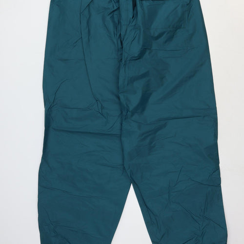 High Country Mens Green Nylon Rain Trousers Trousers Size L Regular Tie