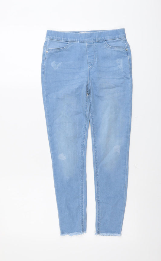 Denim & Co. Girls Blue Cotton Jegging Jeans Size 9-10 Years Regular Pullover