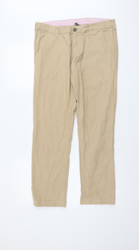 Trespass Mens Beige Cotton Chino Trousers Size M L30 in Regular Button