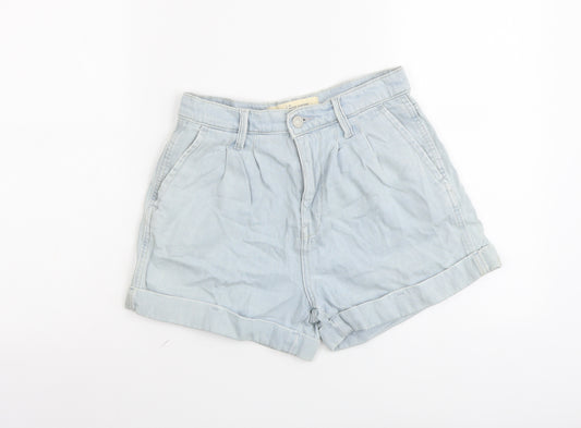 Gap Womens Blue Cotton Basic Shorts Size 25 in L3 in Regular Button