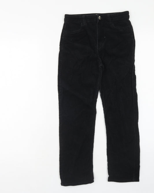H&M Boys Black Cotton Chino Trousers Size 10-11 Years Regular Zip