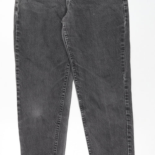 Lee Womens Black Cotton Mom Jeans Size 26 in Regular Zip