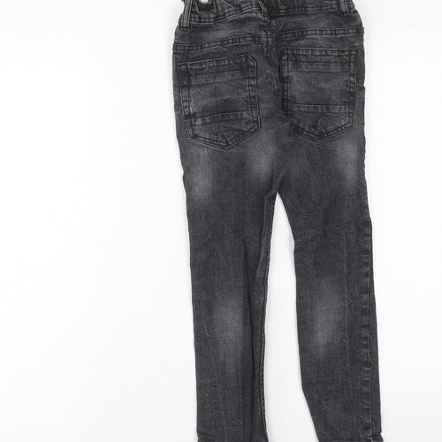 George Boys Black Cotton Straight Jeans Size 7-8 Years Regular Zip