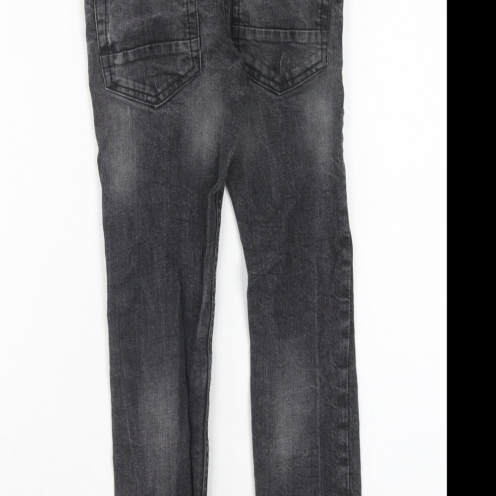 George Boys Black Cotton Straight Jeans Size 7-8 Years Regular Zip