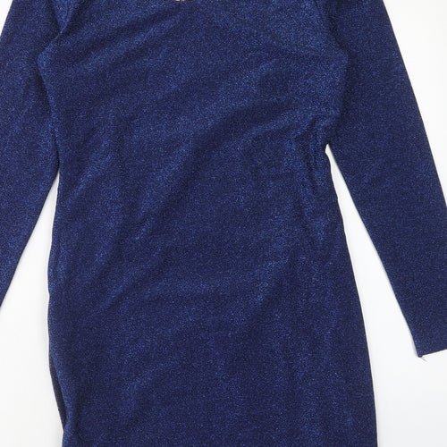 Body Flirt Womens Blue Polyester Bodycon Size M V-Neck Pullover