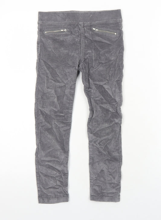 F&F Girls Grey Cotton Jogger Trousers Size 6-7 Years Regular Pullover